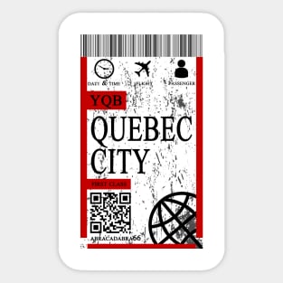 Quebec city flight ticket boarding pass abstract Sticker